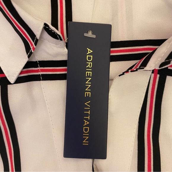 Adrienne Vittadini Women's Long Sleeves Button Up Top Roll Tab Sleeve Size L NWT - Picture 13 of 15